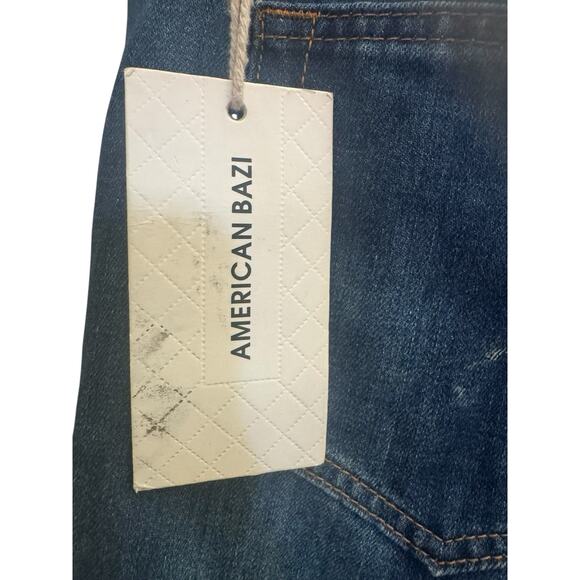 NWT American Bazi 13 Juniors Blue Boyfriend High Rise Distressed Jeans #5517 - Picture 10 of 16